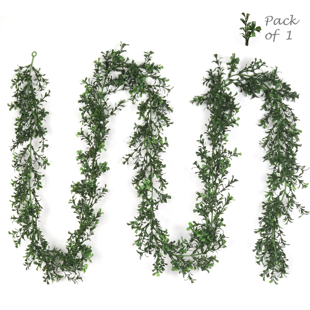 9-Foot Boxwood Garland - 384 Lifelike Tips, Faux Greenery for Home & Event Decor by Floral Home®